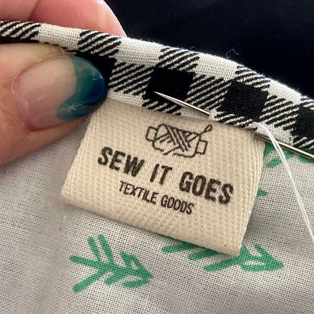 Custom (1.5 inch) Pre-CUT - Printed Cotton Twill Ribbon Labels: Flat or Folded, Sew-in - Natural/White