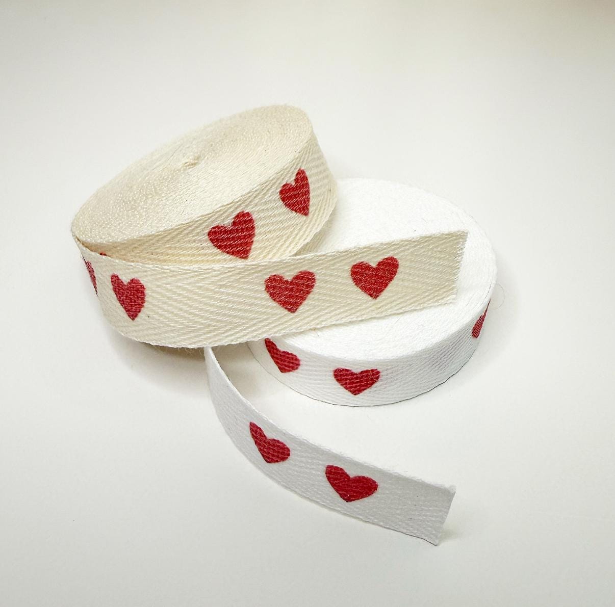 Custom (0.5 inch) SPOOL - Printed Cotton Twill Ribbon Labels: Flat or Folded, Sew-in - Natural/White