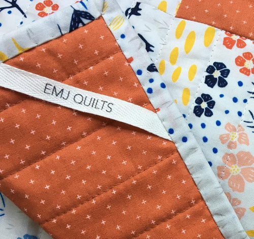Custom (0.375 inch) pre-CUT - Printed Cotton Twill Ribbon Labels: Flat or Folded, Sew-in - Natural/White